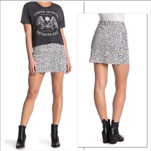 NWOT Current Elliott Leopard Denin Mini Skirt